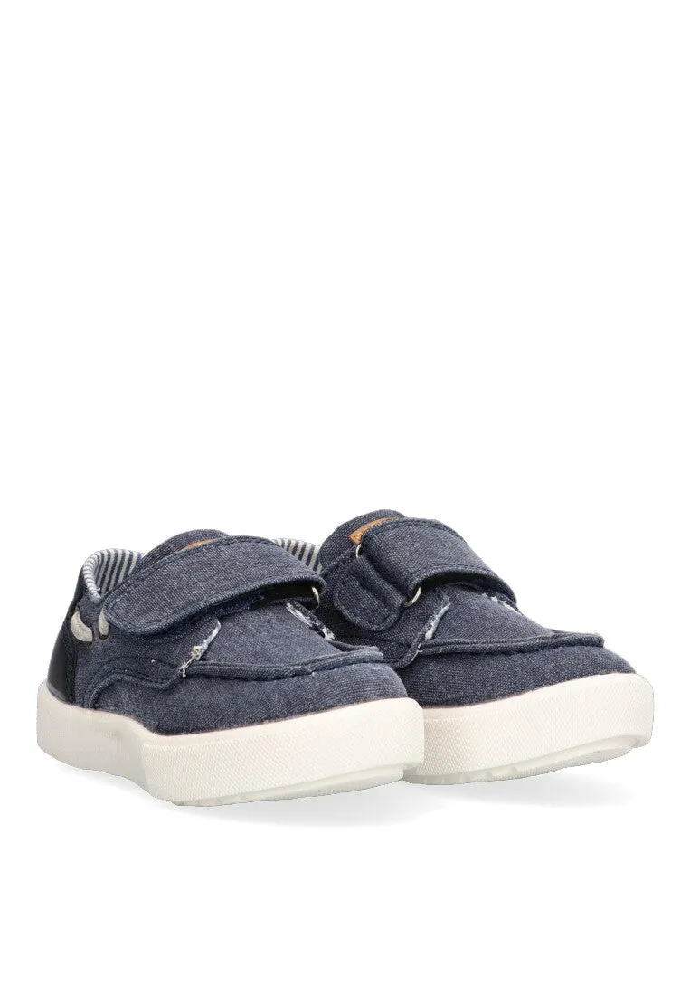 MOCASN TIPO NUTICO DE NIO ETIKA FRADES DE LONA CON VELCRO AZUL