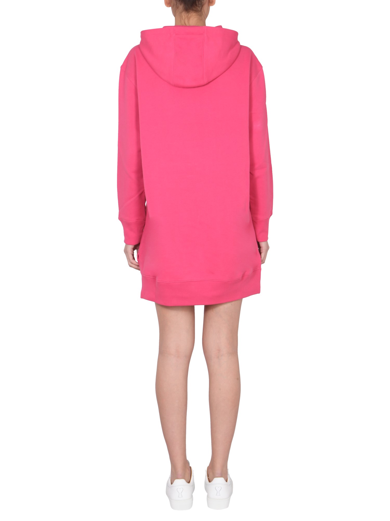 MOSCHINO    COTTON DRESS WITH MULTICOLOR FLOCKED LOGO