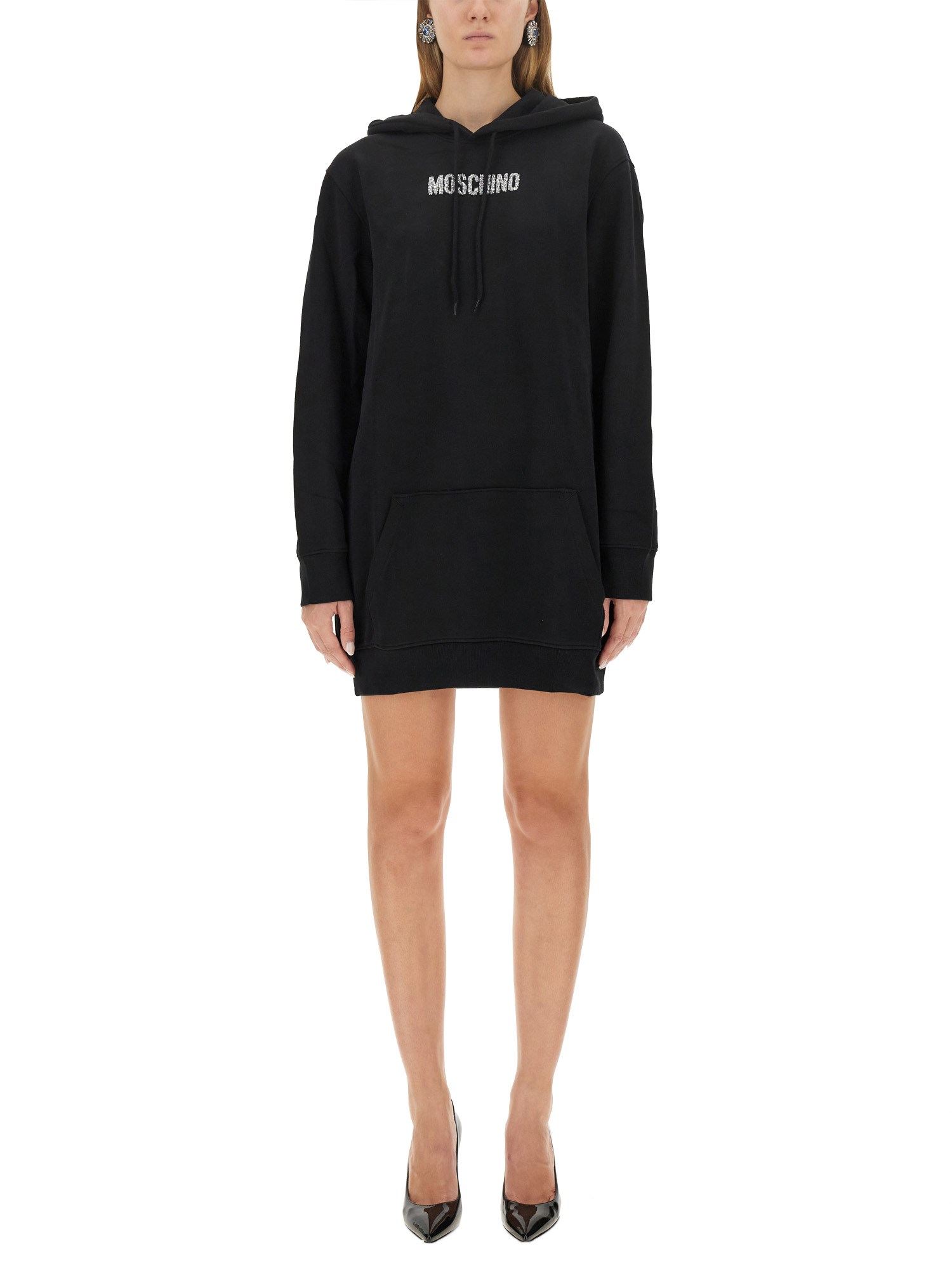 MOSCHINO    COTTON SWEATSHIRT DRESS WITH LOGO