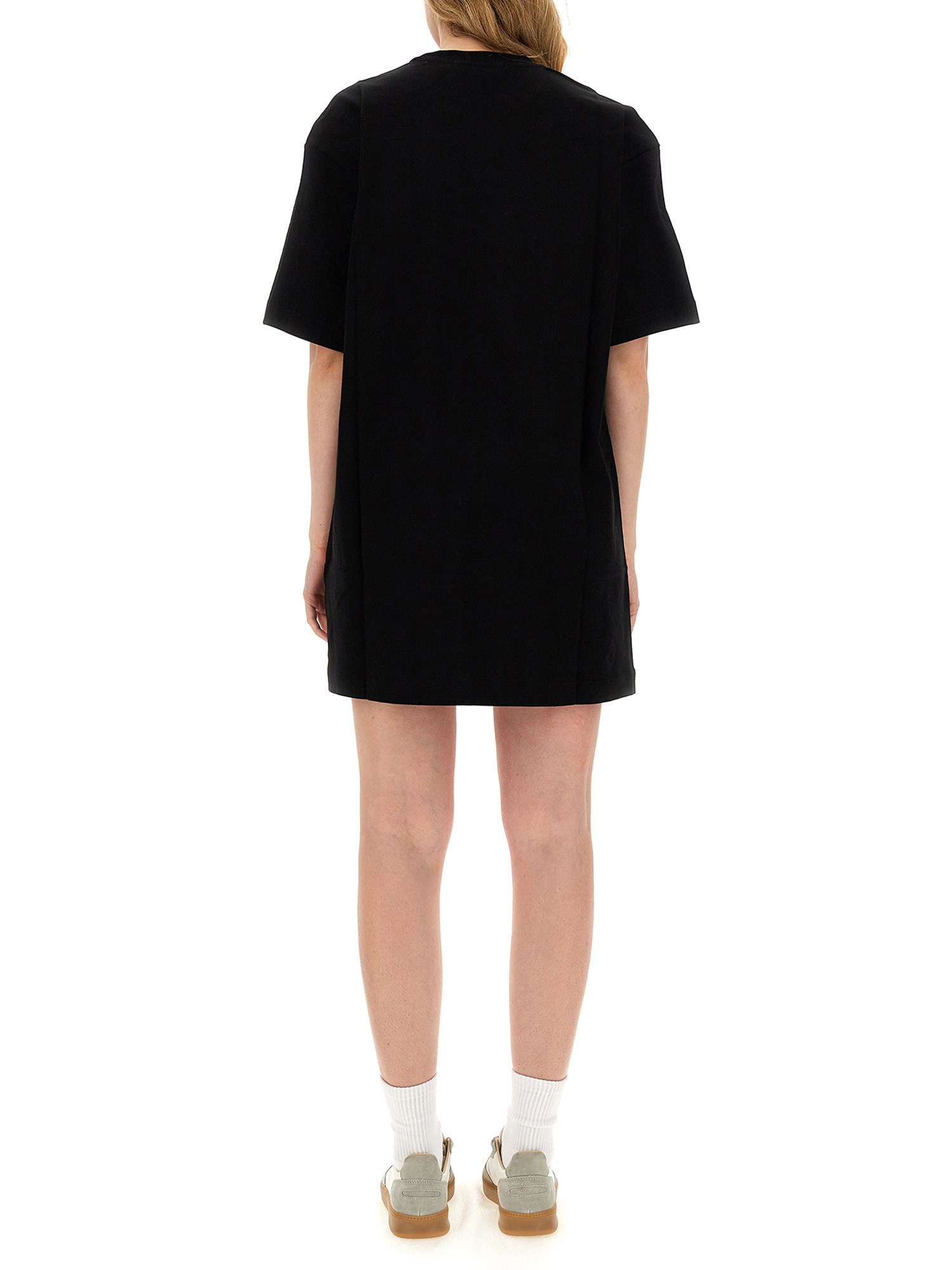 MSGM    COTTON JERSEY BRUSHED LOGO DRESS