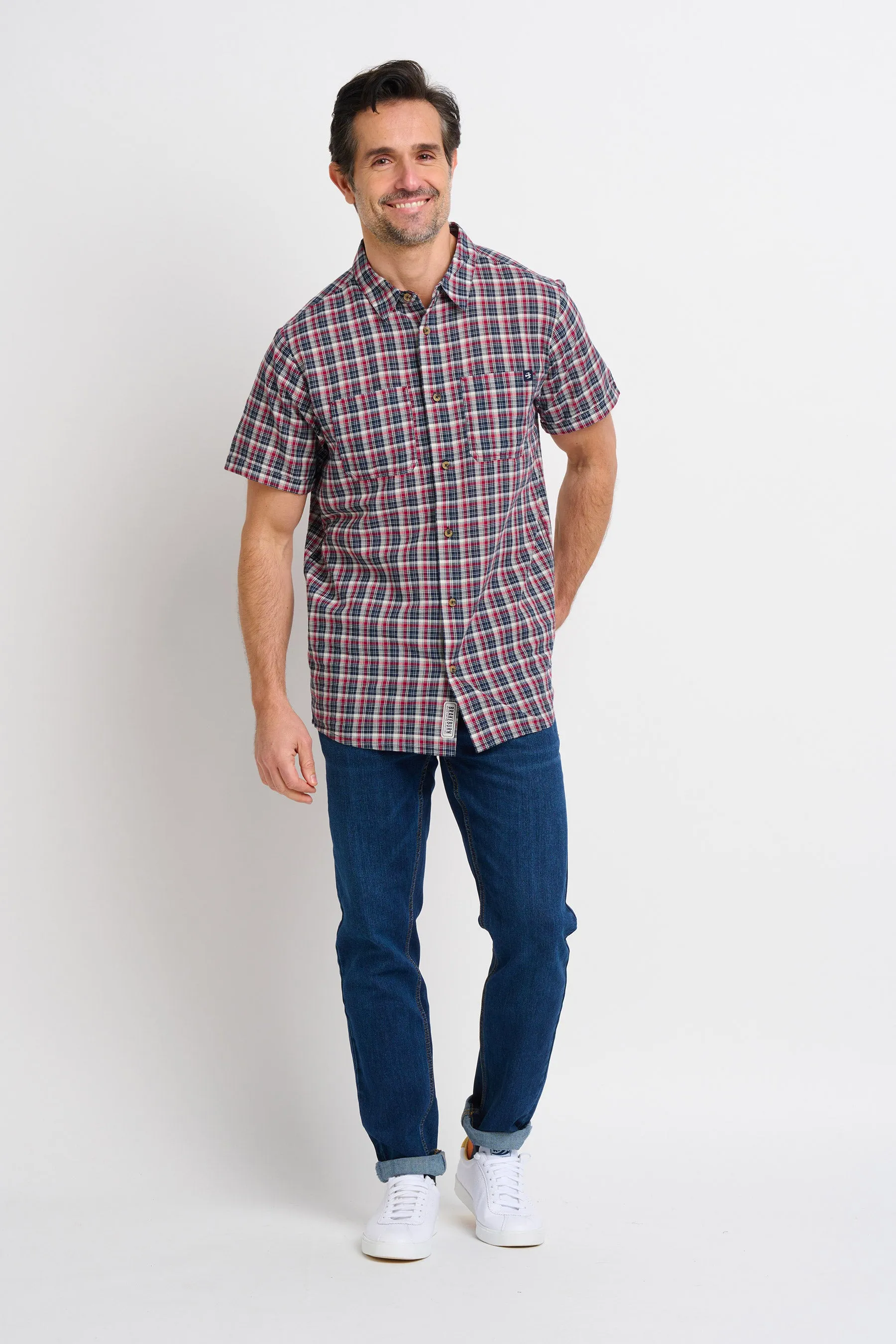 Navy and Red Checked Shirt