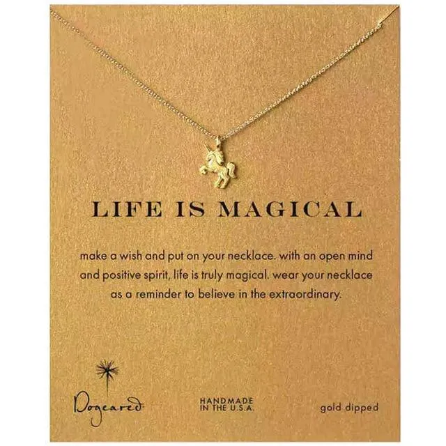 New Life is magical Unicorn Pendants Necklace