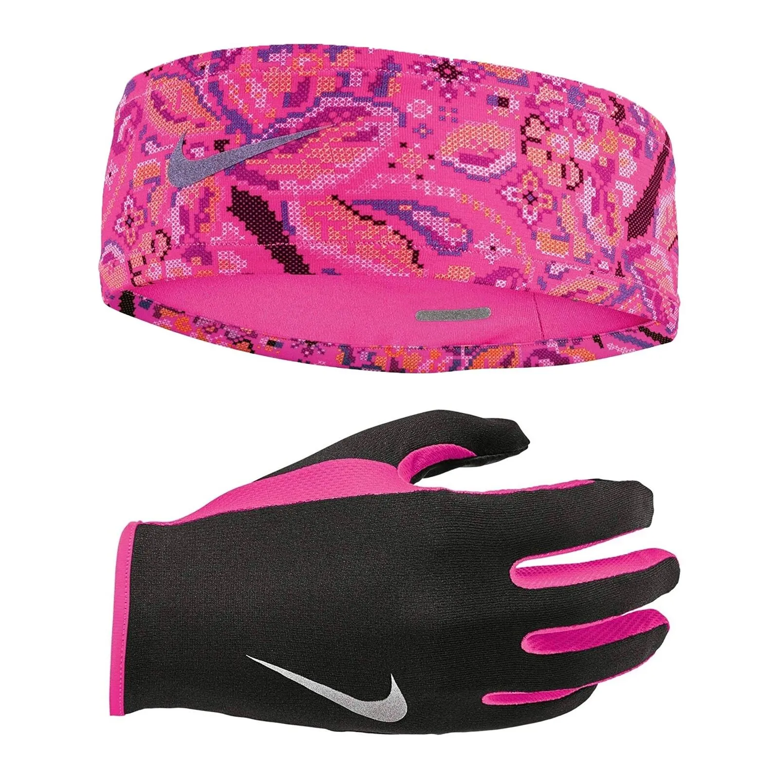 Nike Men's Run Dry Headband & Gloves Set Black Size Medium