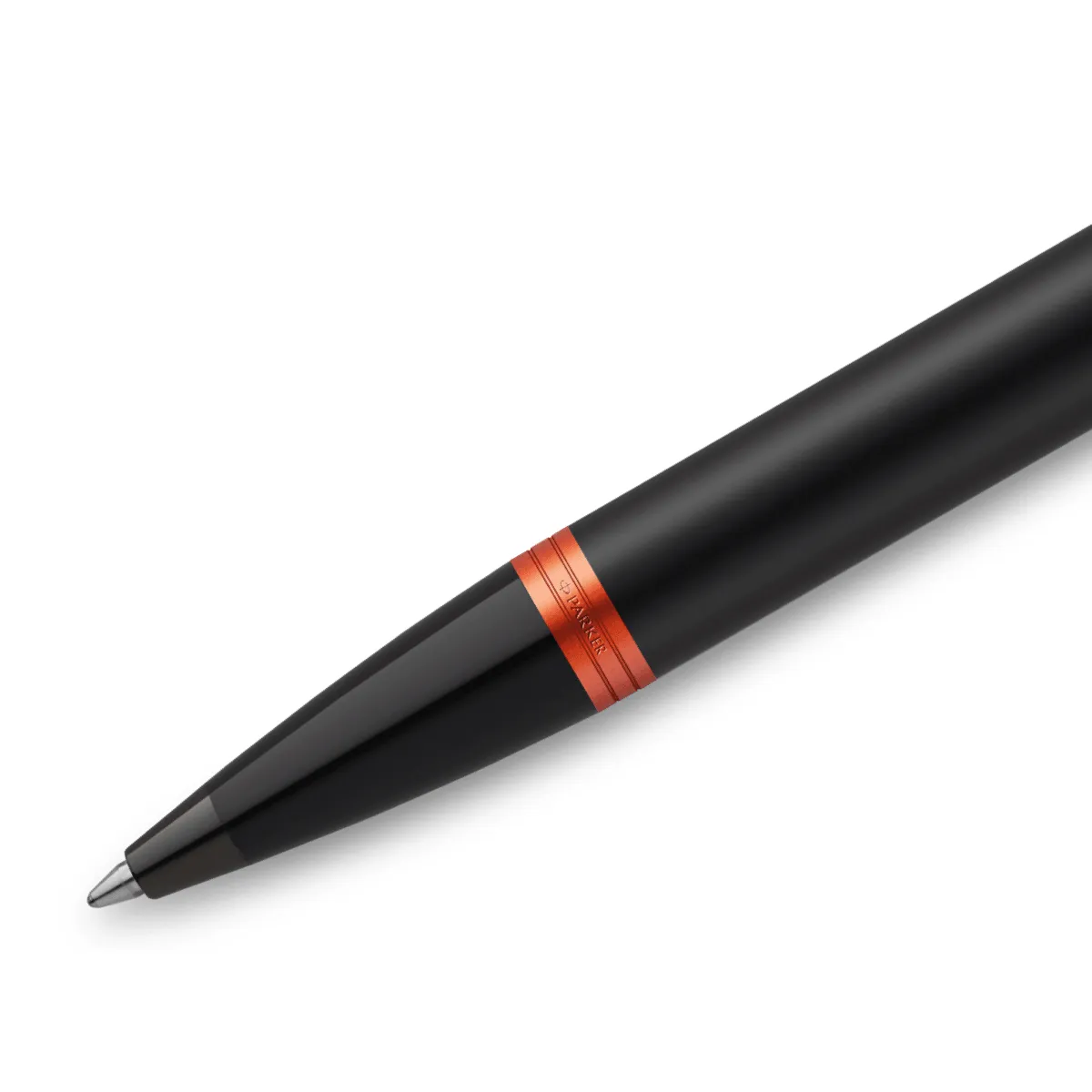 Parker IM Professional Ballpoint Pen Satin Black Vibrant Orange Ring Gift Box