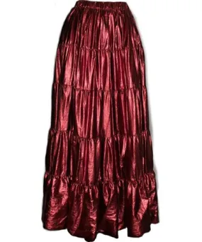 Parron Allen Women's The Metallic Red Maxi Skirt