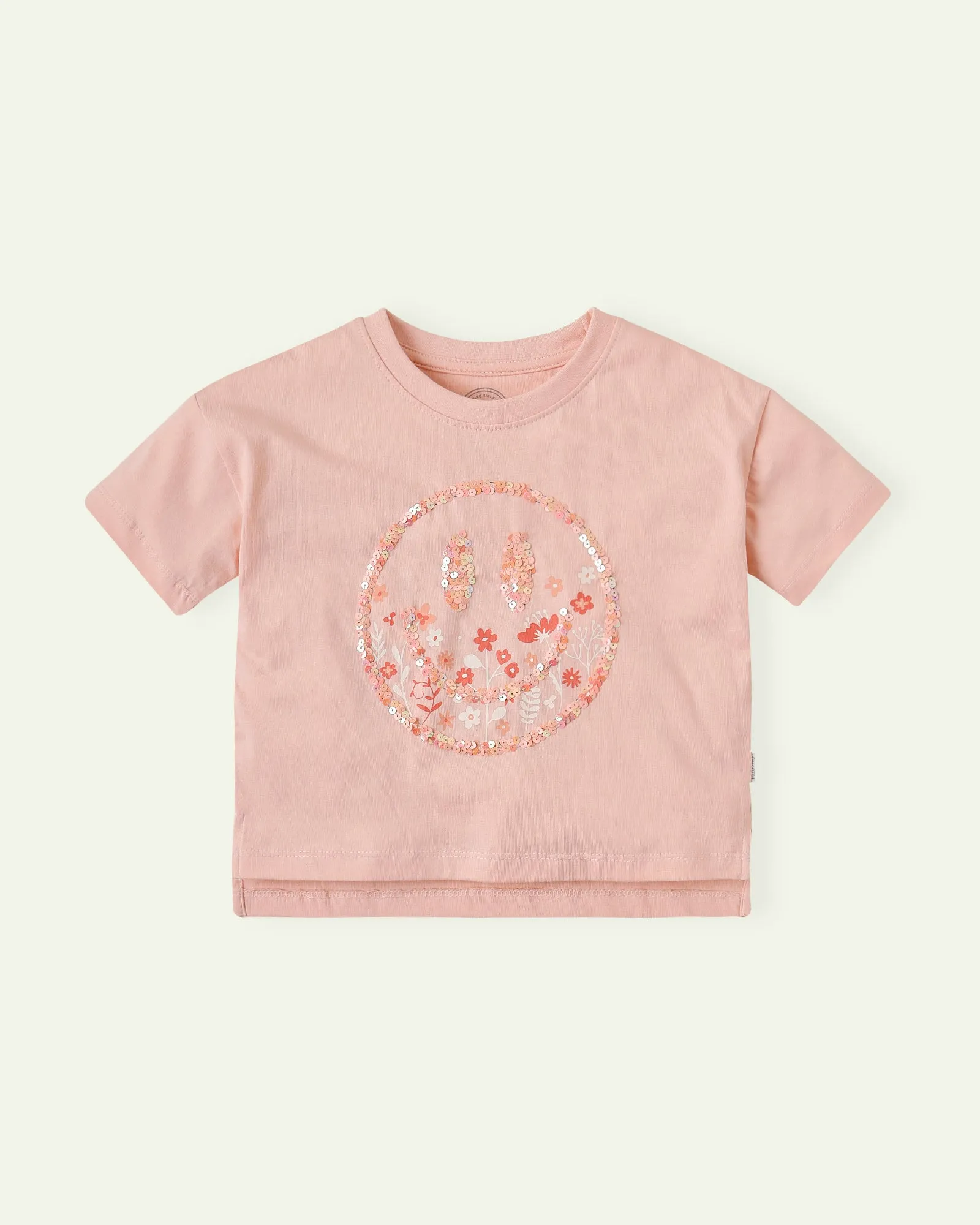 Peach Sequin T-Shirt