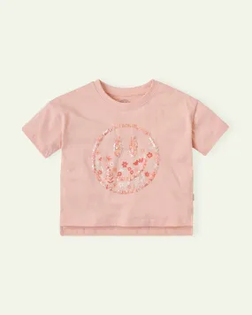 Peach Sequin T-Shirt