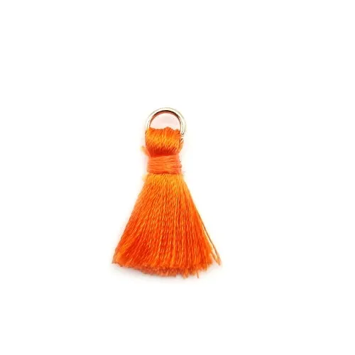 Pendants, Tassels, Orange, With Jump Ring, Polyester, 25mm