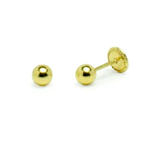 Pendientes Bebés Bola 4mm Oro