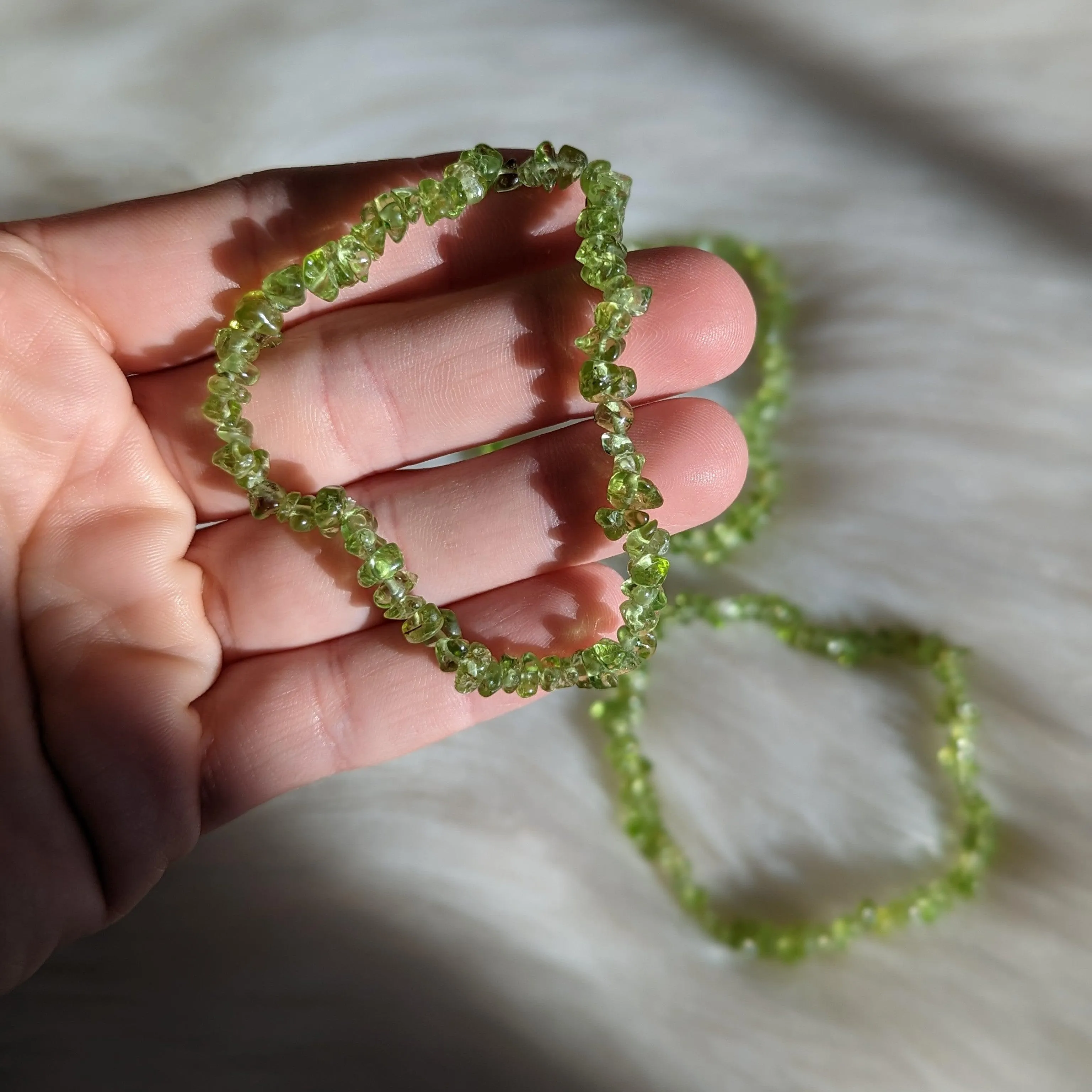 Peridot Chip Stretchy Bracelet