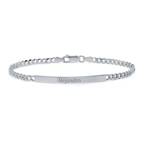 Pulsera Barbada Maciza 3mm Plata