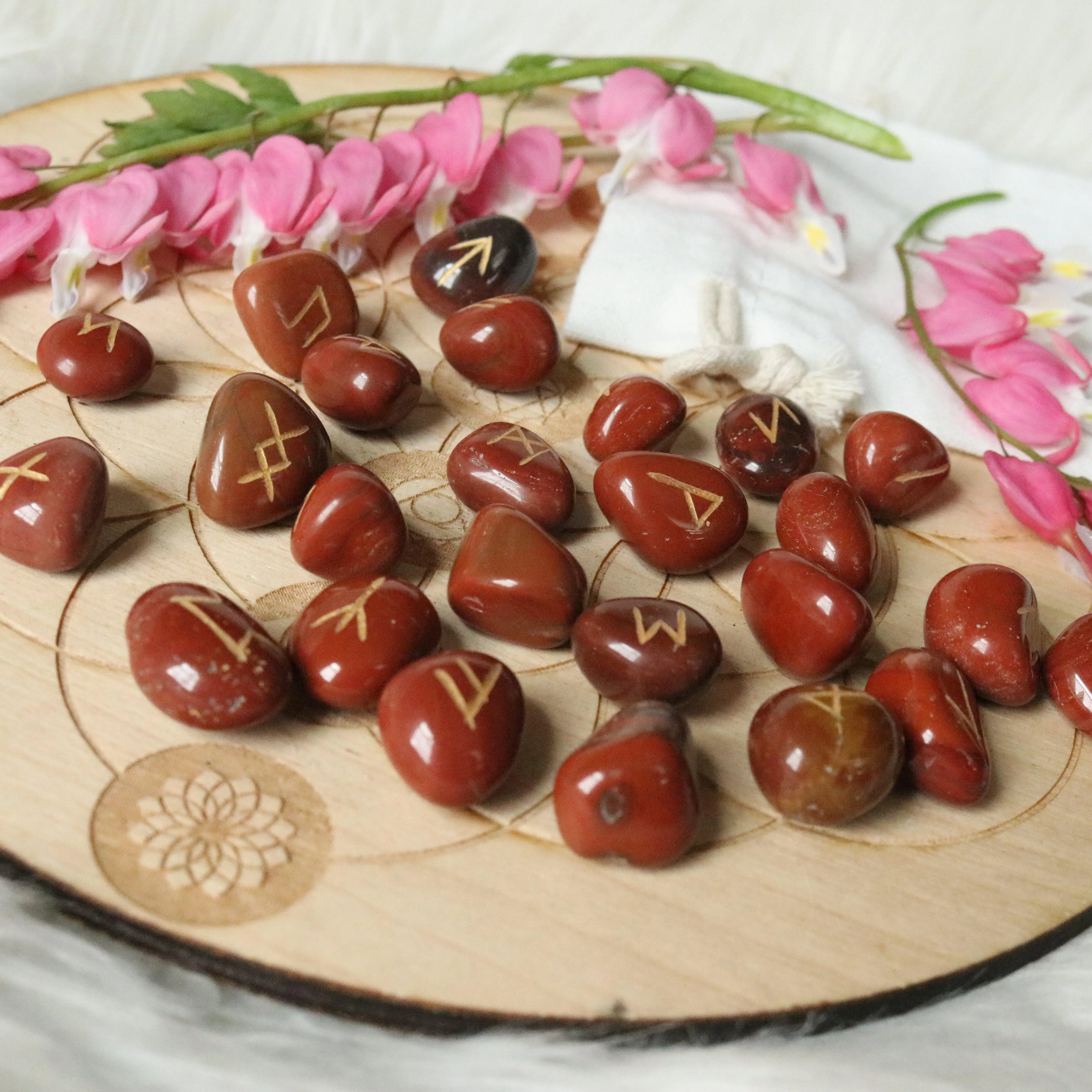 Red Jasper Rune Stone Set