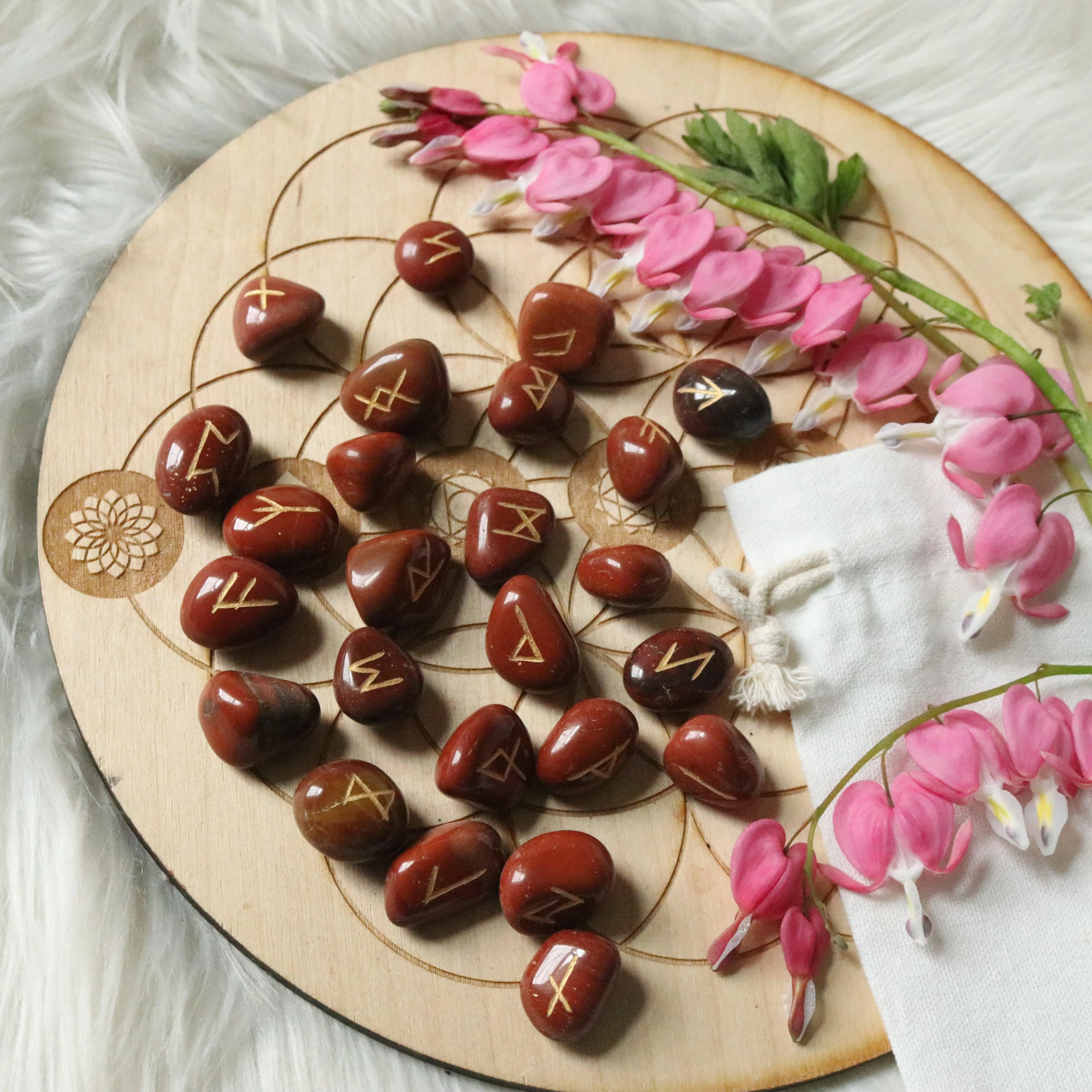 Red Jasper Rune Stone Set