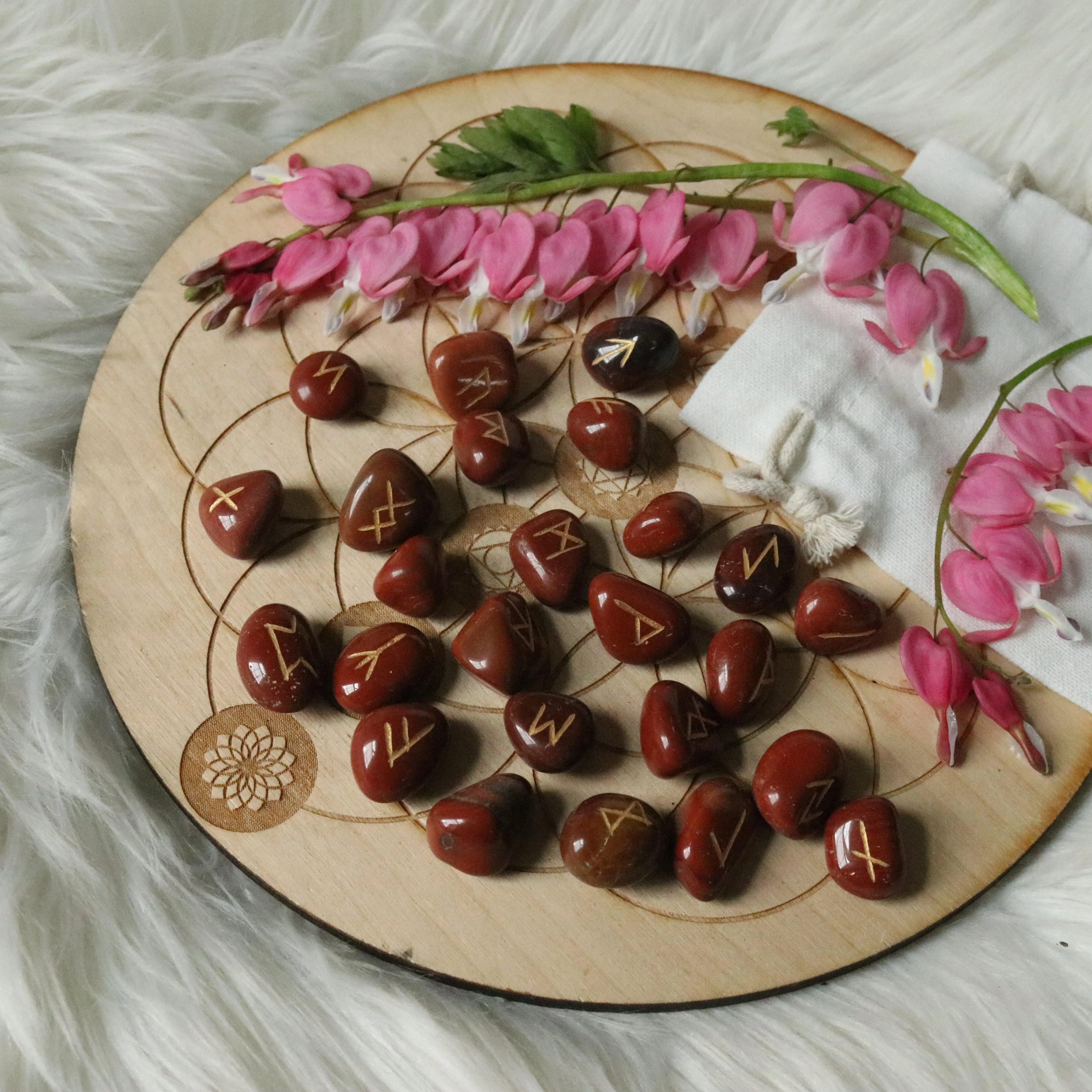 Red Jasper Rune Stone Set