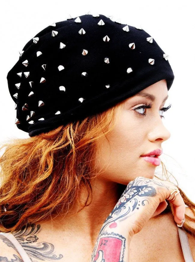 Rocker Studded Knit Beanie