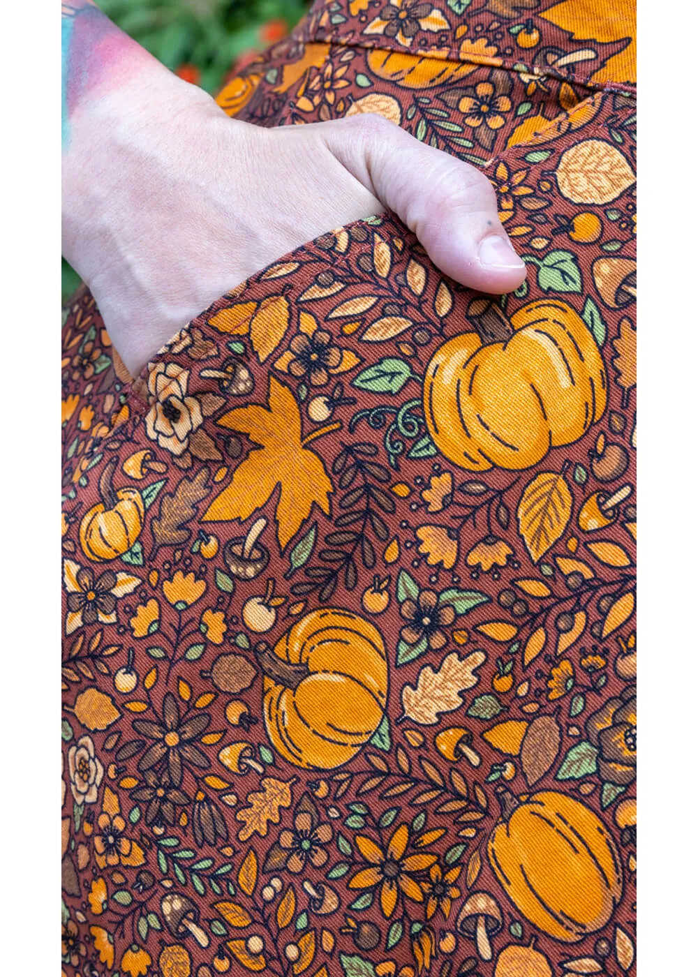 Run & Fly Autumn Pumpkin 70's Pinafore Swing Dress Brown