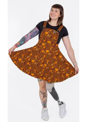 Run & Fly Autumn Pumpkin 70's Pinafore Swing Dress Brown