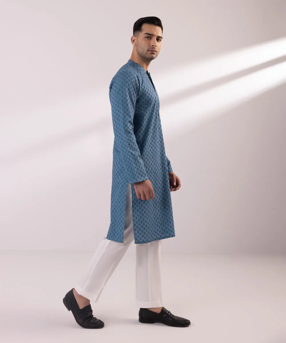 Schiffli Embroidered Cotton Kurta