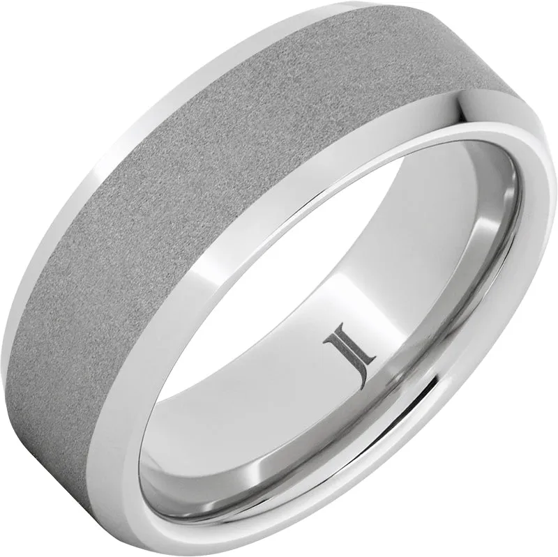 Sernium Beveled Ring with Sandblast Finish