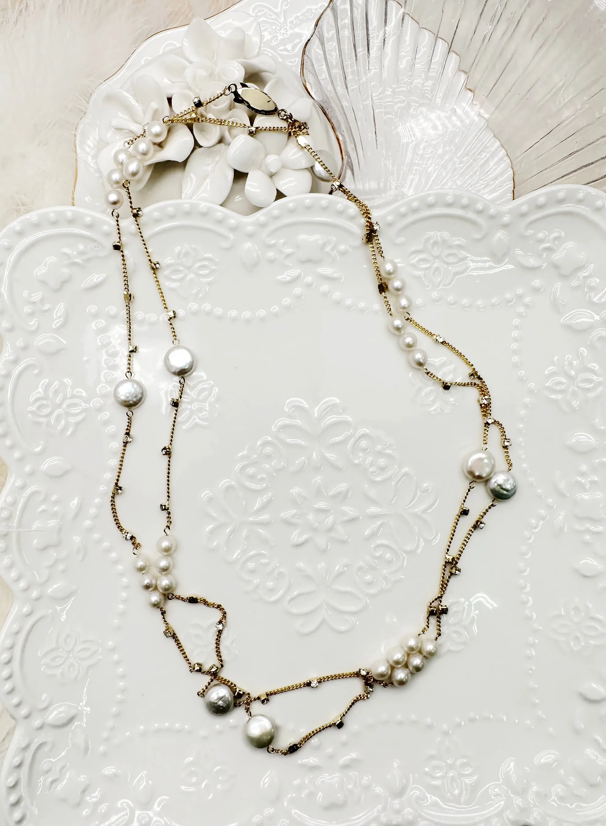 Simple Freshwater Pearls Multi-Way Necklace KN001