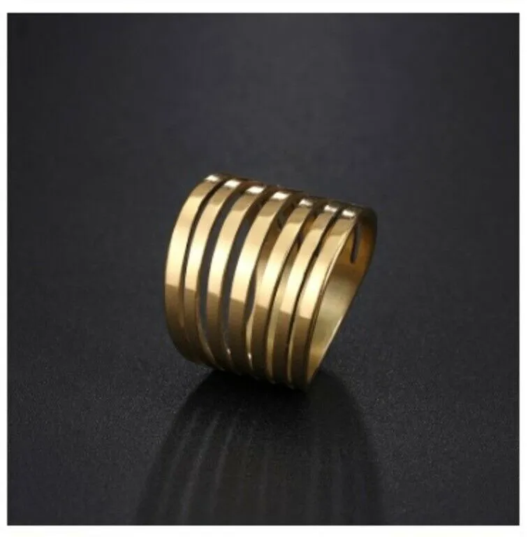 Solid Gold Ring Simple Multi Twist Designer With High Polish Design SM4