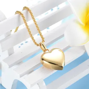 Solid Gold Simple Heart Shape Pendant with High Polished Finishing SP35