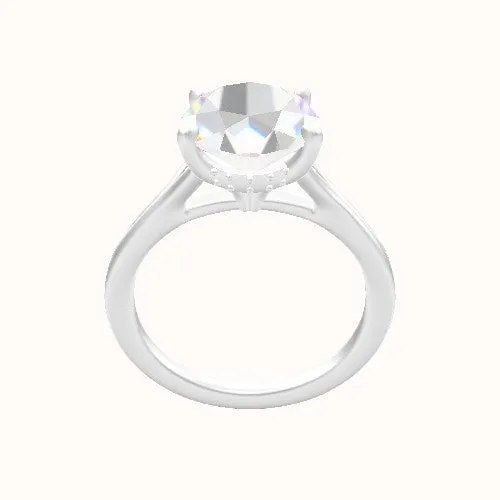 Split Cathedral Engagement Ring With Front set gallery Head