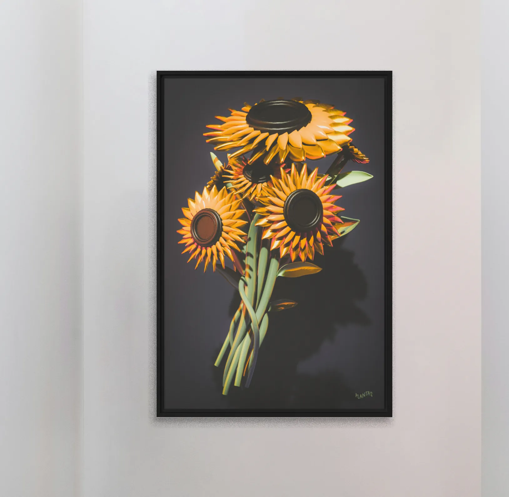 Sun flowers 24x36 Framed Canvas