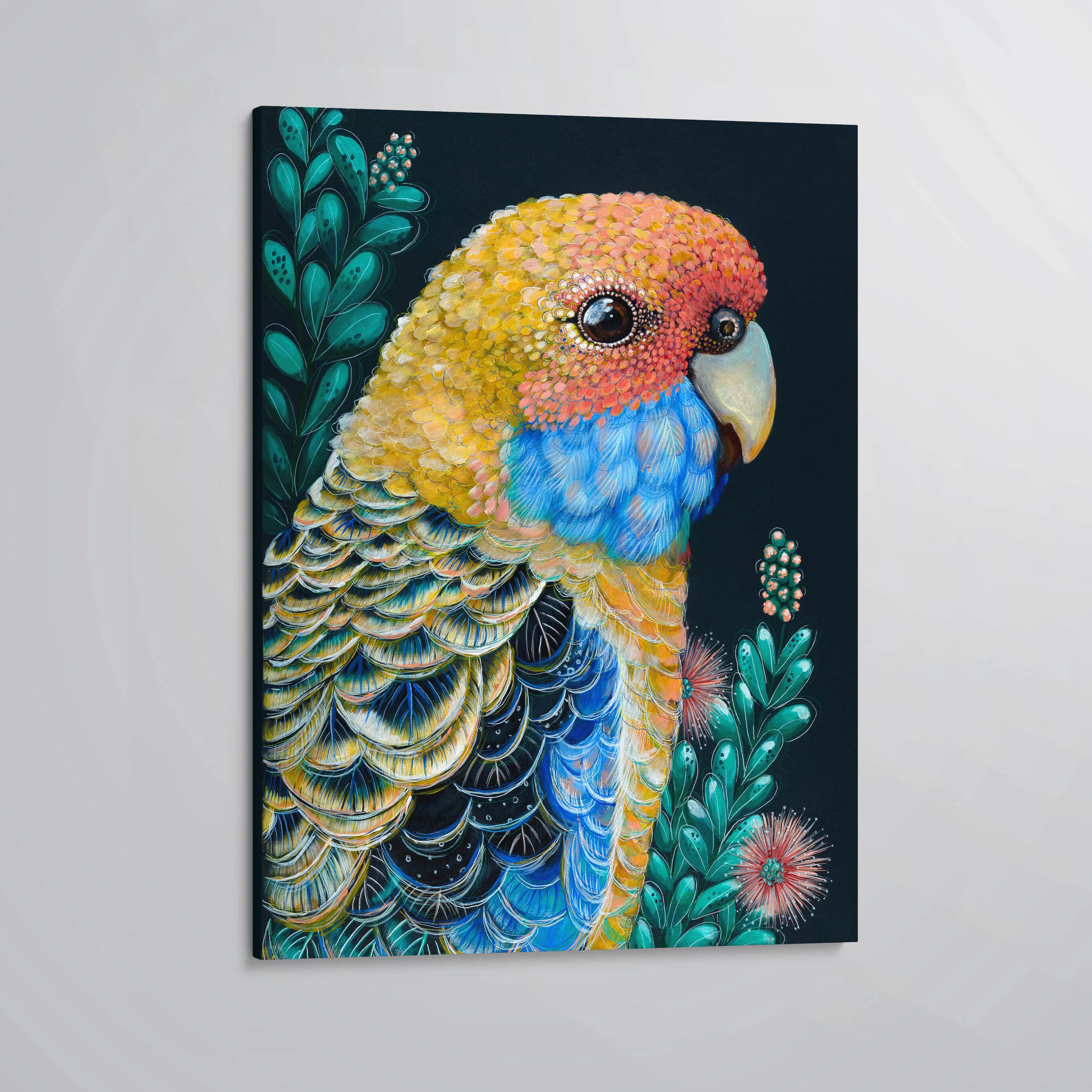 'Sunny' The Yellow Rosella canvas print