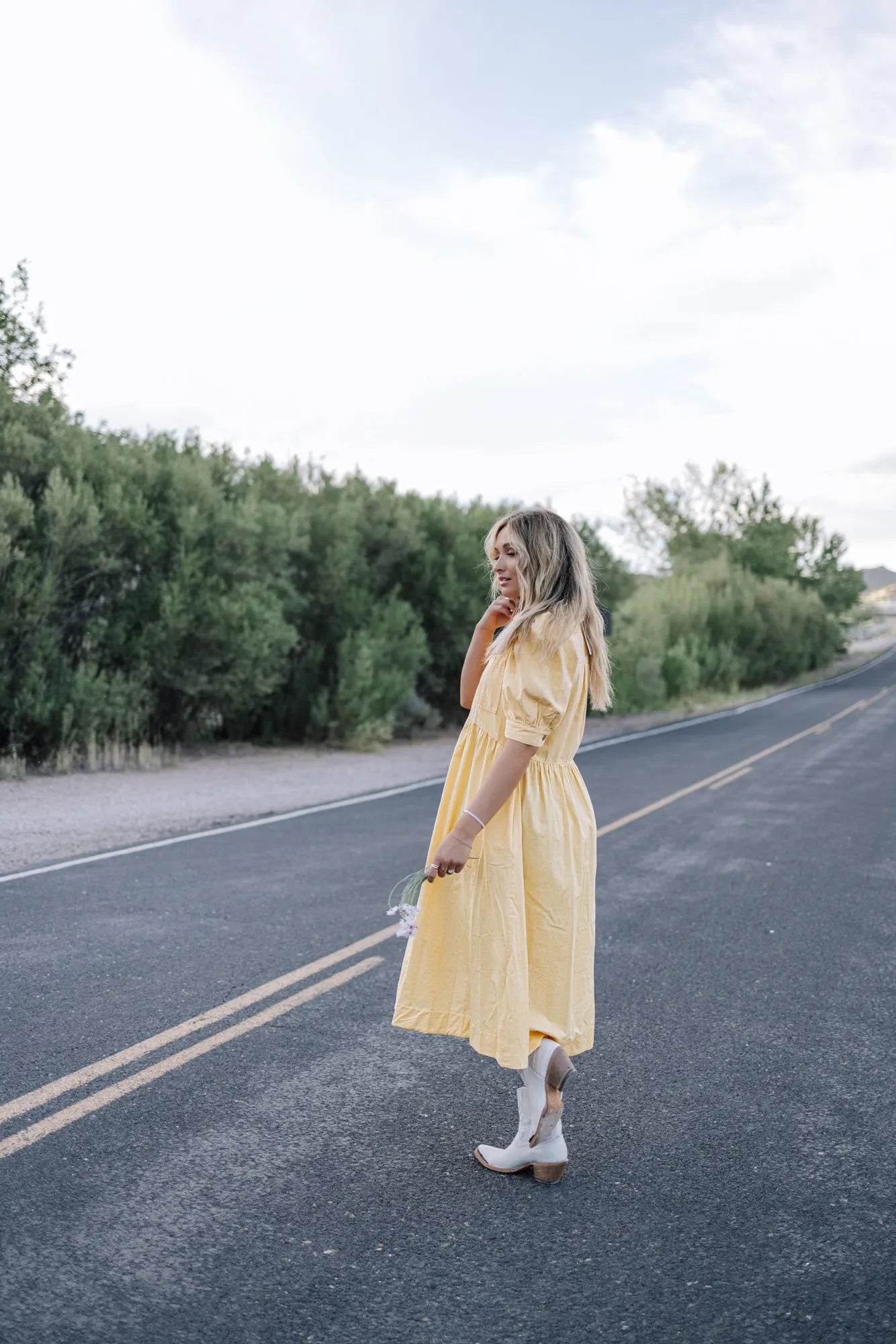 Sunshine Midi Dress in Yellow