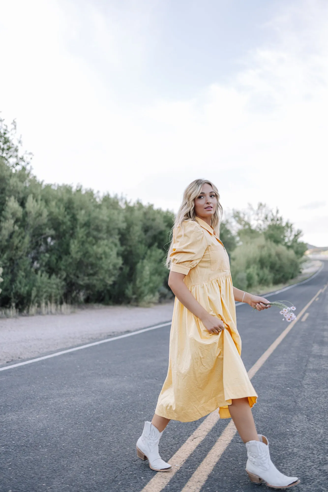 Sunshine Midi Dress in Yellow