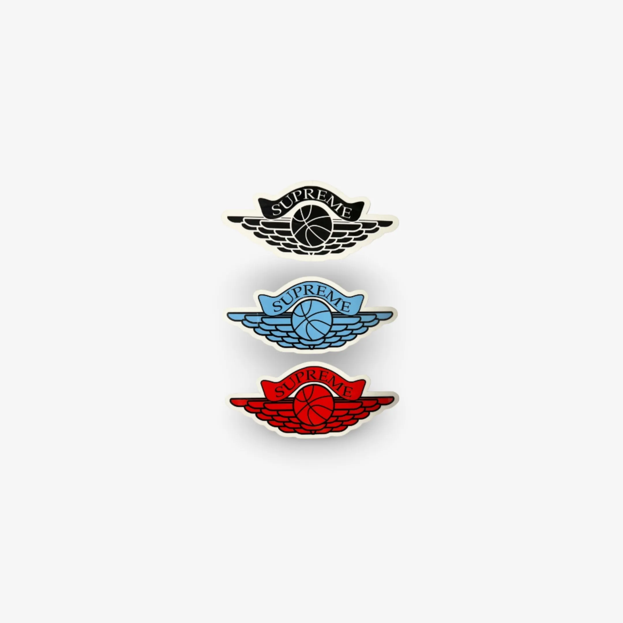 Supreme Sticker 'Michael Jordan Wings Logo' (Set of 3) Black / UNC Blue / Red (Mini) 1998