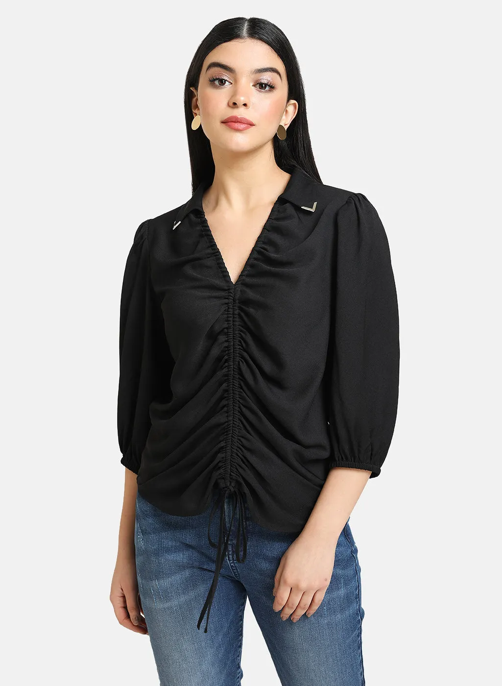 Top With Front Ruching Detail