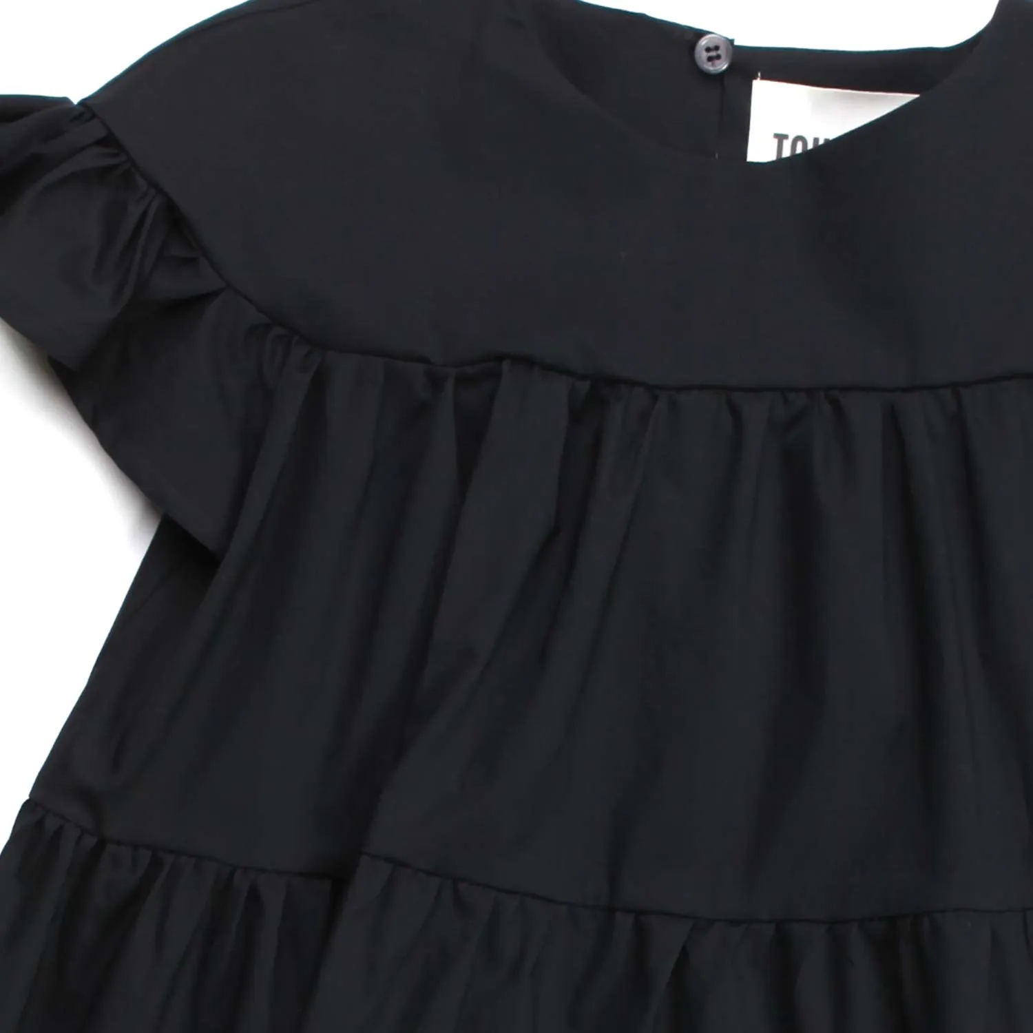 Touriste Teen And Girl Black Cotton Dress