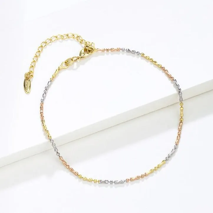 Tricolour Simple Dainty Anklet