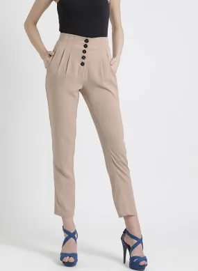 Trouser With Button Detailing In Front