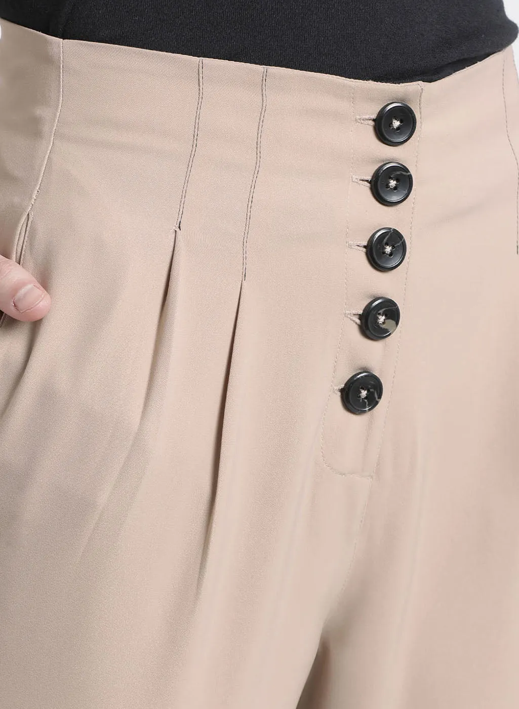 Trouser With Button Detailing In Front