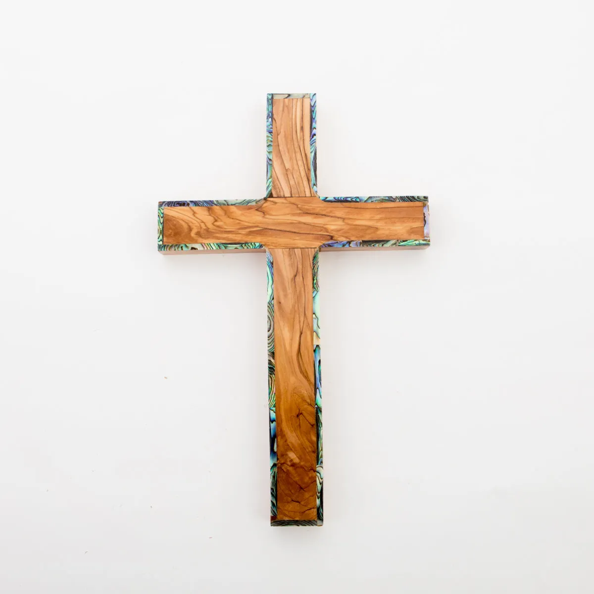 Wall Cross, 8.7 Olive Wood with Mother of Pearl, Holy Land