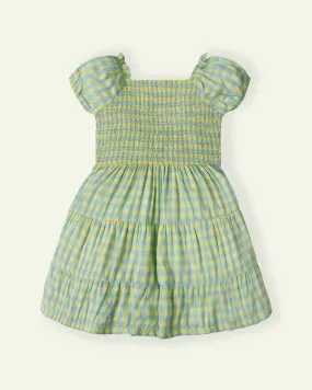 Yellow Smocked Check Dress