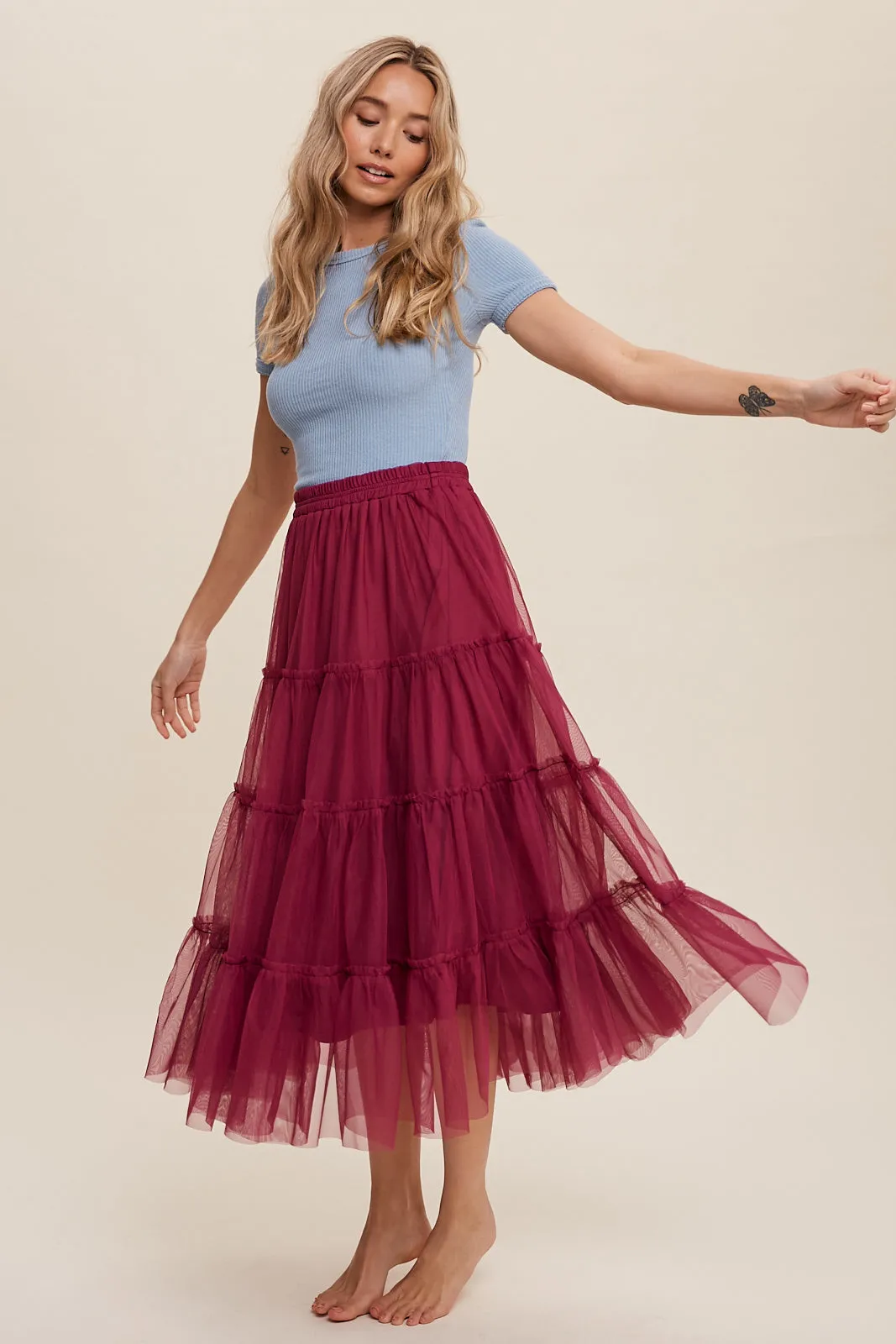 Your Favorite Tiered Mesh Flouncy Skirt