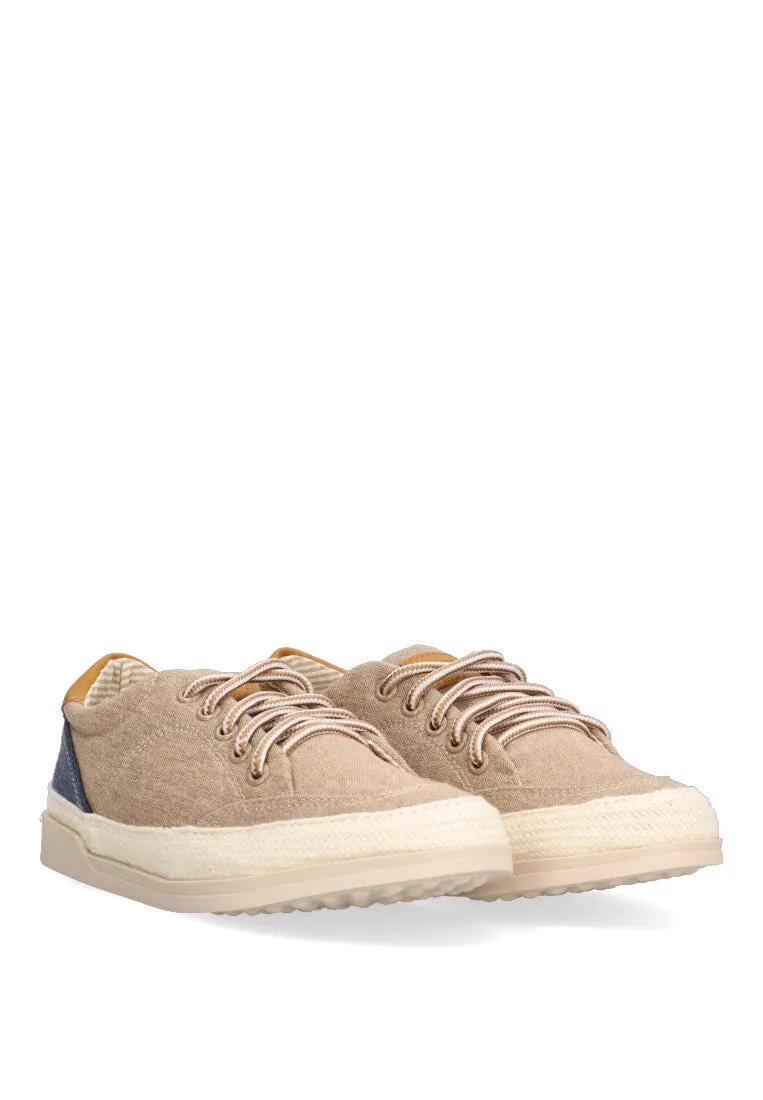 ZAPATILLA DE LONA PARA NIO ETIKA GUINCHO TIPO BLUCHER BEIGE