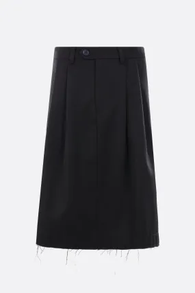 zipped twill skirt